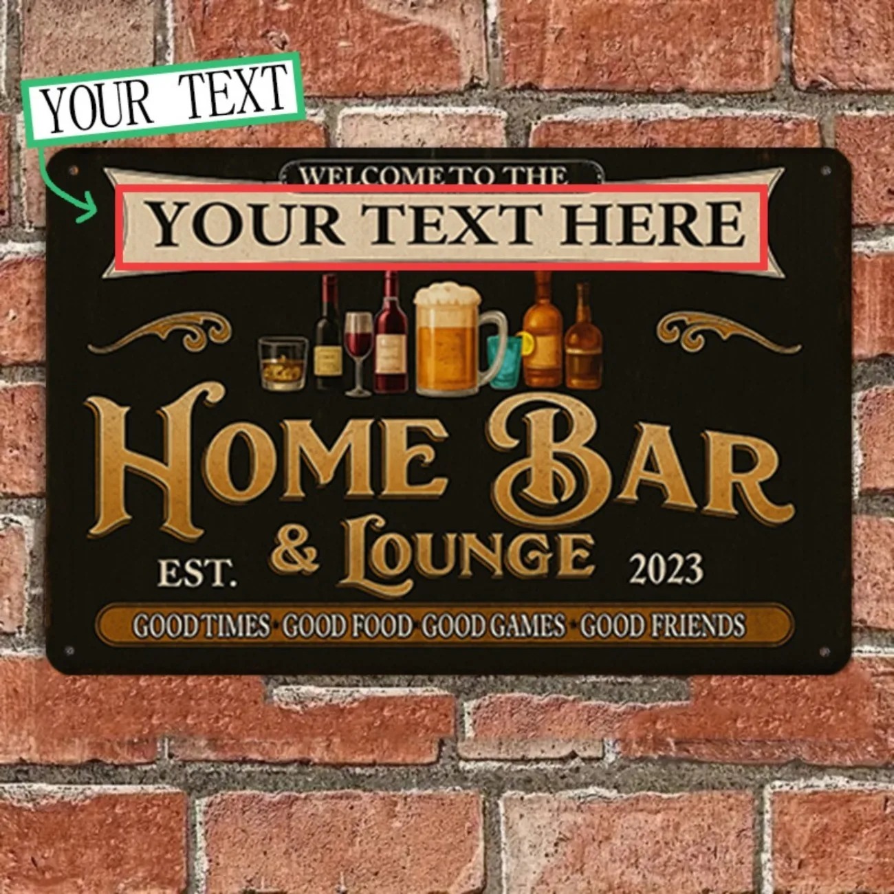 Plaque murale personnalisée en - Home Bar Lounge avis et prix